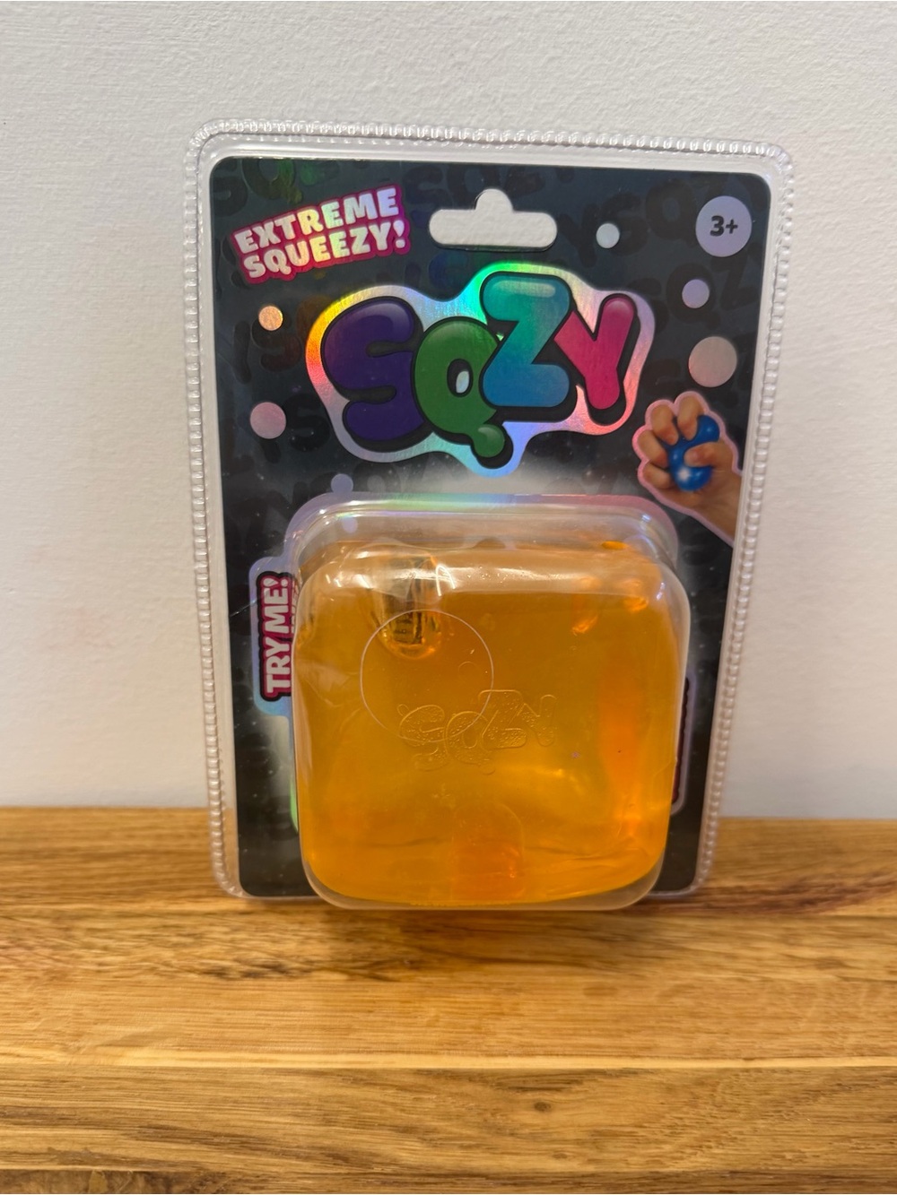 Sunny Days SQZY Light Up Gel Cube Jumbo Squishy Squeezy Fidget Sensory Orange